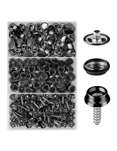 Kit de 152 Broches a Presión Hicdaw de Acero Inoxidable