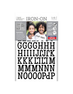 Letras de T-Shirt para Planchar SEI 2.54 cm Negro
