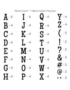 Letras de T-Shirt para Planchar SEI 2.54 cm Negro 2