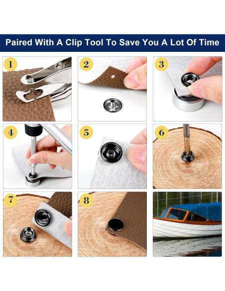 Kit de 152 Broches a Presión Hicdaw de Acero Inoxidable