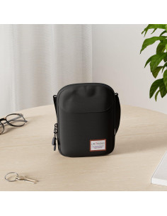 Bolsa Cruzada SEAFEW Negra Unisex 19x14x2 cm Ligera 2