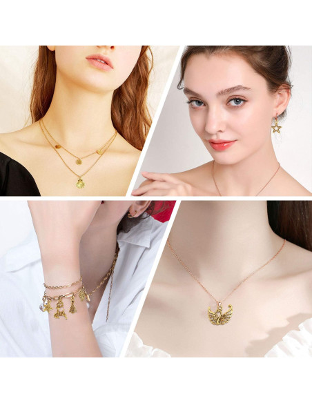 200 Piezas Encantos de Oro Antiguo SANNIX para Joyería DIY