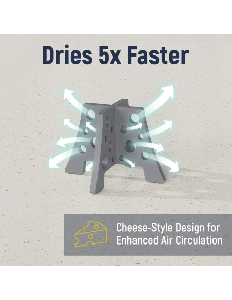 Conjunto 3 Soportes Secado Botellas Silicona NiHome Gris