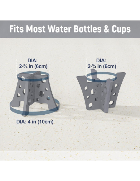 Conjunto 3 Soportes Secado Botellas Silicona NiHome Gris