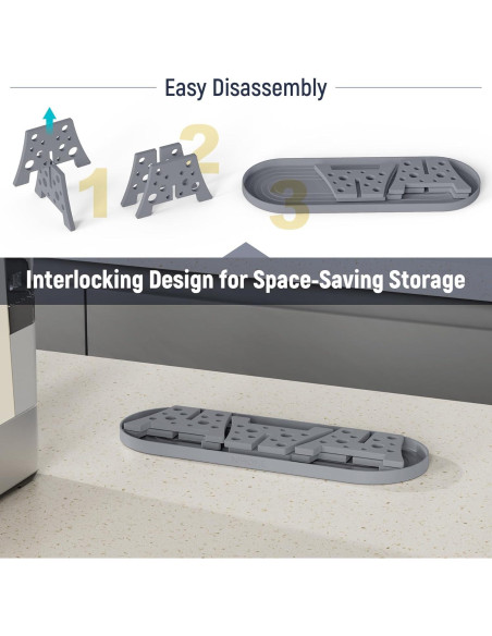 Conjunto 3 Soportes Secado Botellas Silicona NiHome Gris