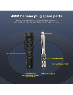 Conector Banana de 4mm DaFuRui 20PCS 20A Rojo y Negro 2