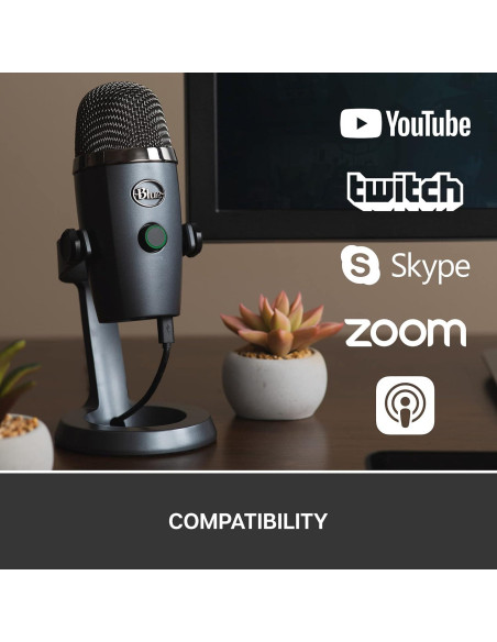 Micrófono USB Blue Yeti Nano Gris para Streaming y Podcasting