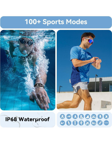 Reloj Inteligente Tensky 1.85" Pantalla Táctil IP68 Fitness