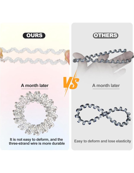 Lazos de Cabello Espirales GoYoho - 8 Piezas Negro y Blanco