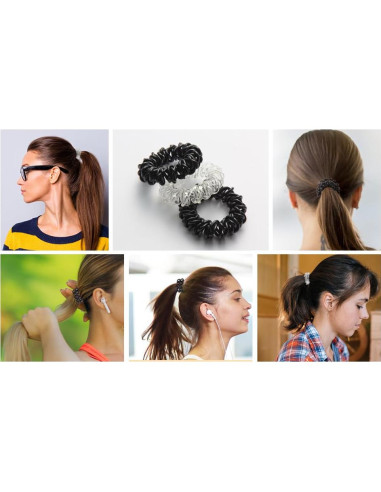 Lazos de Cabello Espirales GoYoho - 8 Piezas Negro y Blanco
