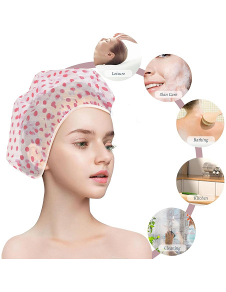 Gorras de Ducha Impermeables Zuihug 3PCS Reutilizables y Desechables