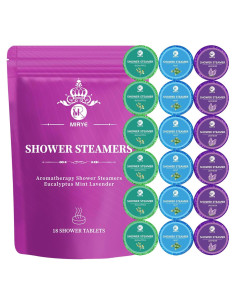 Pastillas de Ducha Aromaterapia MR MIRYE - 18 Piezas Eucalipto, Lavanda, Menta