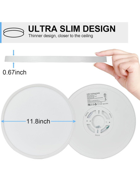 Luz de Techo Empotrada LED DLLT 30 cm 24W 5 Temperaturas Color
