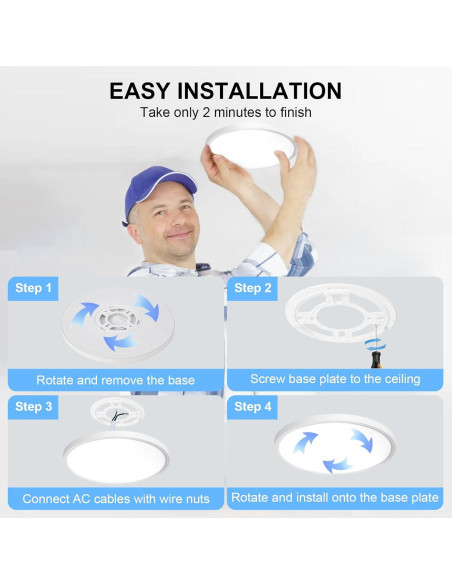 Luz de Techo Empotrada LED DLLT 30 cm 24W 5 Temperaturas Color