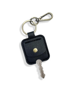 Funda de Llave de Cuero Negro para Hombres y Mujeres