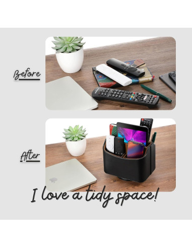 Organizador de Escritorio Giratorio Lorteme - Negro, Multifuncional