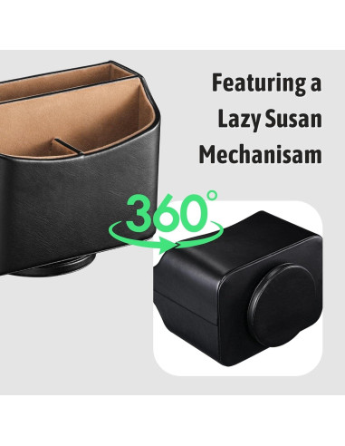 Organizador de Escritorio Giratorio Lorteme - Negro, Multifuncional