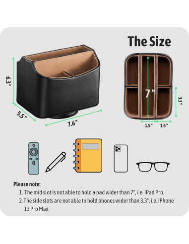 Organizador de Escritorio Giratorio Lorteme - Negro, Multifuncional