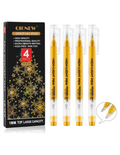 Juego de 4 bolígrafos de gel dorados Qionew 1.0mm para arte