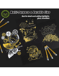 Juego de 4 bolígrafos de gel dorados Qionew 1.0mm para arte 2