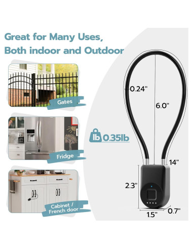 Candado Biométrico de Huella Dactilar Dhiedas - Negro