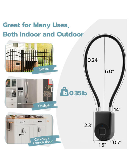 Candado Biométrico de Huella Dactilar Dhiedas - Negro