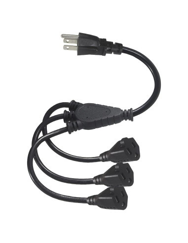 Divisor de Corriente KUNCAN 3 Salidas 0.3m 16AWG 13A Negro