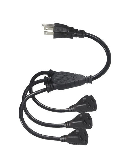 Divisor de Corriente KUNCAN 3 Salidas 0.3m 16AWG 13A Negro