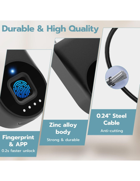 Candado Biométrico de Huella Dactilar Dhiedas - Negro