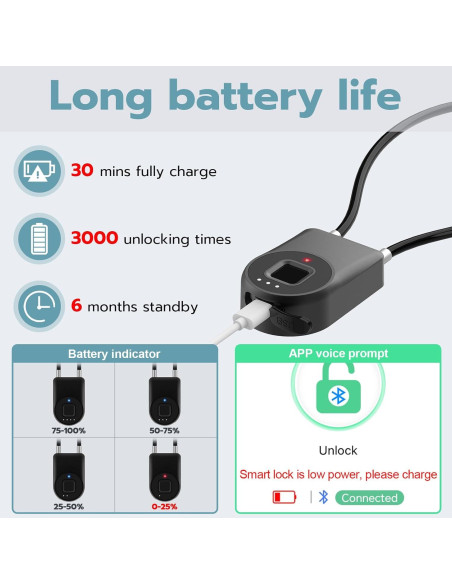 Candado Biométrico de Huella Dactilar Dhiedas - Negro