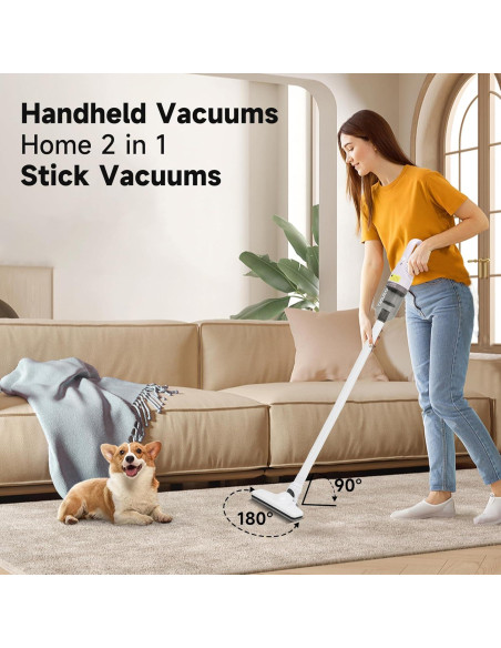 Aspiradora de Mano Inalámbrica TROURAY Verde 100W HEPA 6 en 1