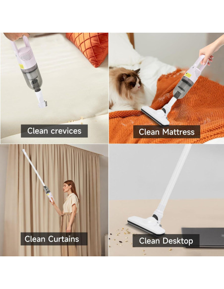 Aspiradora de Mano Inalámbrica TROURAY Verde 100W HEPA 6 en 1