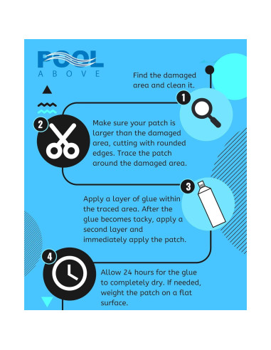 Kit de Parcheo de Vinilo Pool Above - 8 Parches 5.1cm + Pegamento