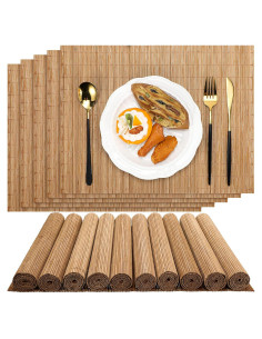 Juego de 24 Manteles de Bambú Patelai 40x30 cm Lavables