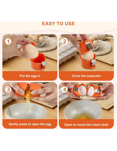 Abre Huevos Manual MBWJWTXQ Acero Inoxidable Naranja 40.8g