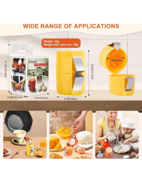 Abre Huevos Manual MBWJWTXQ Acero Inoxidable Naranja 40.8g