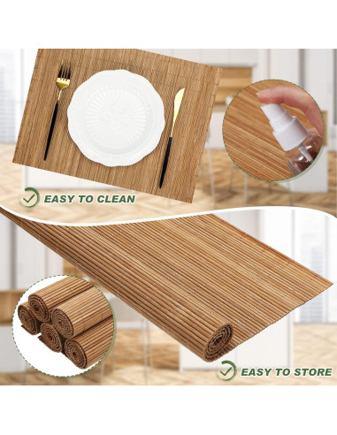Juego de 24 Manteles de Bambú Patelai 40x30 cm Lavables