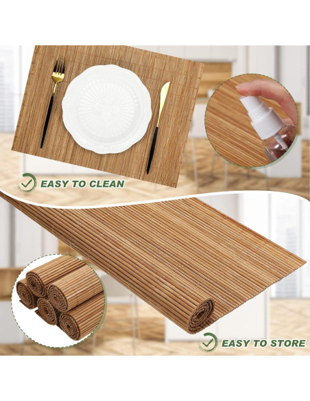 Juego de 24 Manteles de Bambú Patelai 40x30 cm Lavables