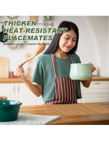 Juego de 24 Manteles de Bambú Patelai 40x30 cm Lavables