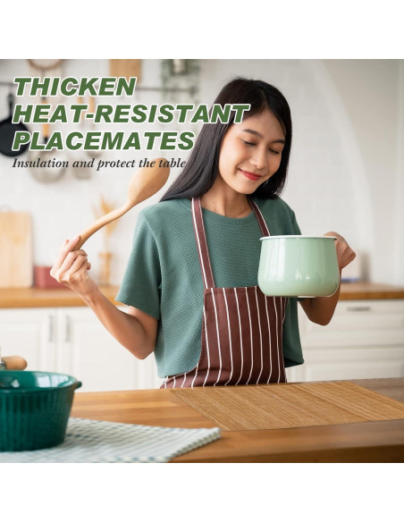 Juego de 24 Manteles de Bambú Patelai 40x30 cm Lavables