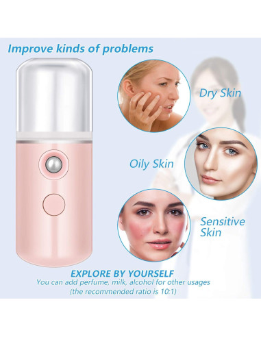 Vaporizador Facial Nano Mudder 30ml USB 4 Pcs Colores