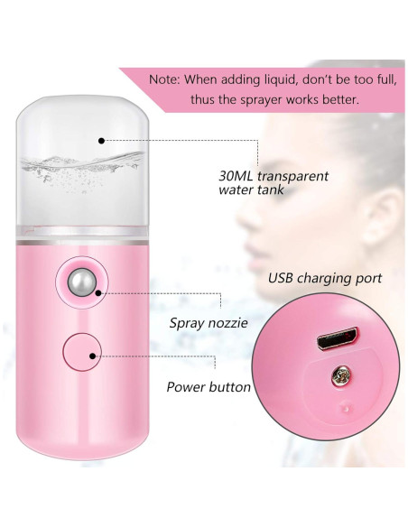 Vaporizador Facial Nano Mudder 30ml USB 4 Pcs Colores