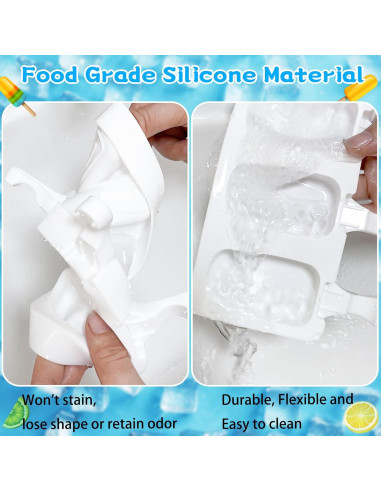 4 Moldes de Silicona para Paletas SAYAYA con 200 Palitos