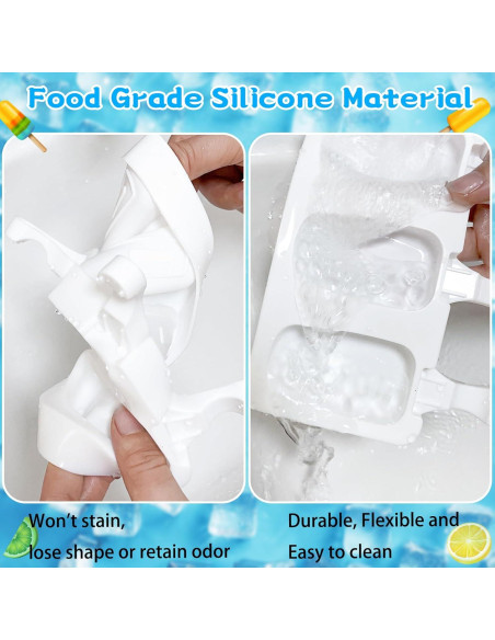 4 Moldes de Silicona para Paletas SAYAYA con 200 Palitos