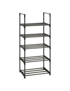 Estante de Zapatos OYREL 5 Niveles Metal Resistente Negro