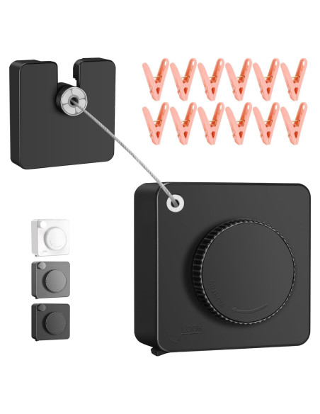 Tendedero Retráctil Interior SIWUKEH 4.78m Anti-sag con Clips