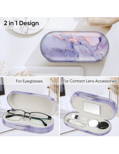 Estuche 2 en 1 Fintie para Gafas y Lentes de Contacto con Espejo 2