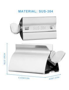 Exprimidor de Pasta de Dientes Alldrmtrue Juego de 3 Acero Inoxidable 2