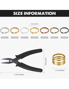 Hotop 1402 Piezas Anillas de Salto Doble y Herramientas DIY 2