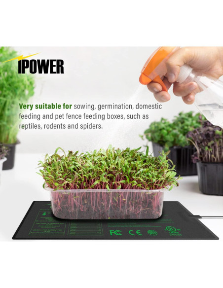 Alfombrilla Térmica iPower 26.4 x 52.7 cm para Germinación